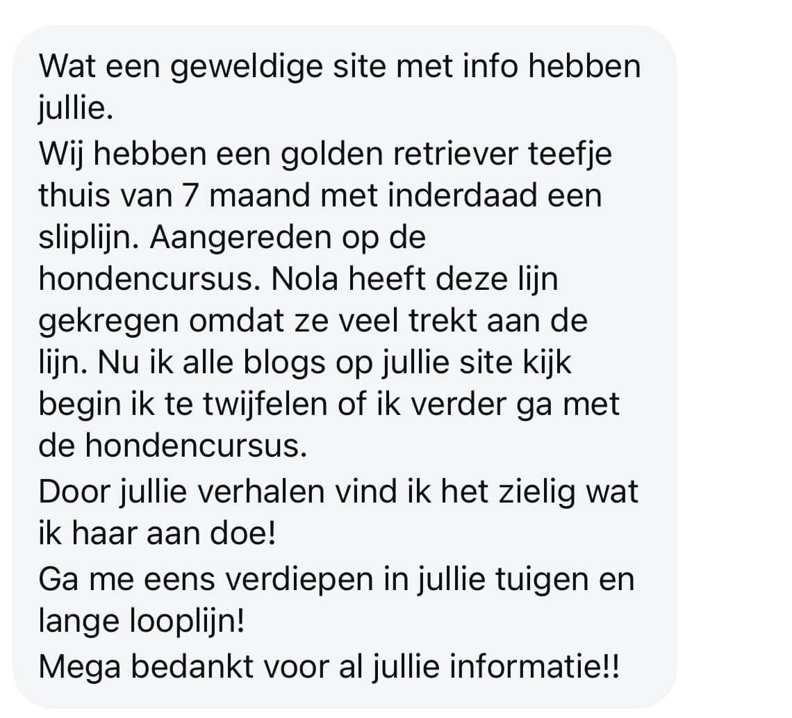 sliplijn hond wel of niet