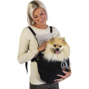 Kangoeroe Buidel Kangaroo Bag draagzak draagtas voor honden puppy zwart gevoerd