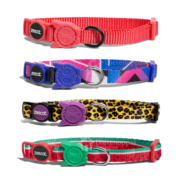 Mooie unieke ZeeCat de beste kattenhalsband halsband kat met veiligheidssluiting Quick release in allerlei kleuren en printen