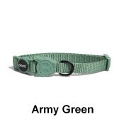 Zee.Cat collar mooie unieke kattenhalsband halsband kat met veiligheidssluiting quick release printjes patronen kleurtjes Army Green