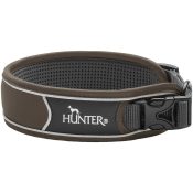 Hunter Divo brede zachte halsband collar grote klein hond mesh neopreen ademend buiten wandelen bruin