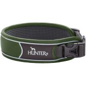 Hunter Divo brede zachte halsband collar grote klein hond mesh neopreen ademend buiten wandelen groen