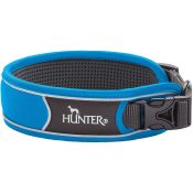 Hunter Divo brede zachte halsband collar grote klein hond mesh neopreen ademend buiten wandelen lichtblauw