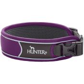 Hunter Divo brede zachte halsband collar grote klein hond mesh neopreen ademend buiten wandelen paars