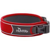 Hunter Divo brede zachte halsband collar grote klein hond mesh neopreen ademend buiten wandelen rood