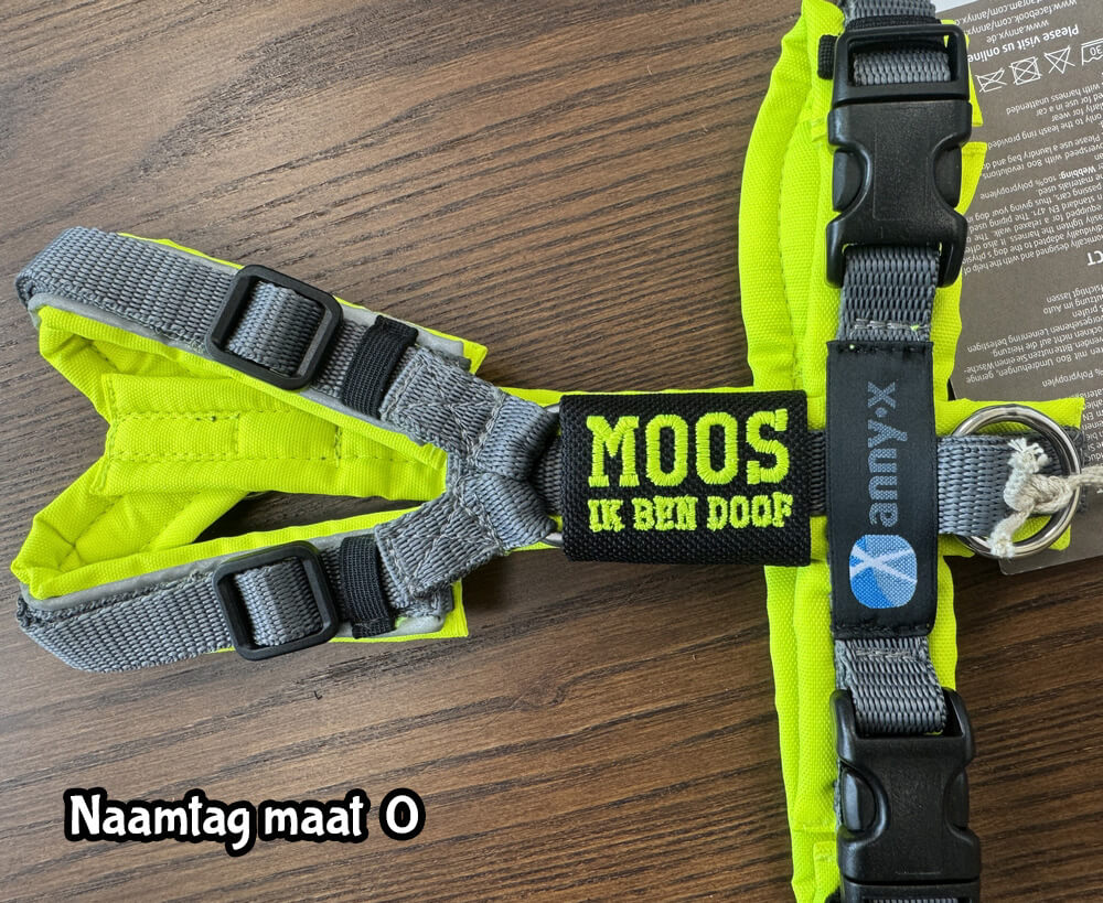 Naamtag naamlabel hond klein tuigje ervaringen