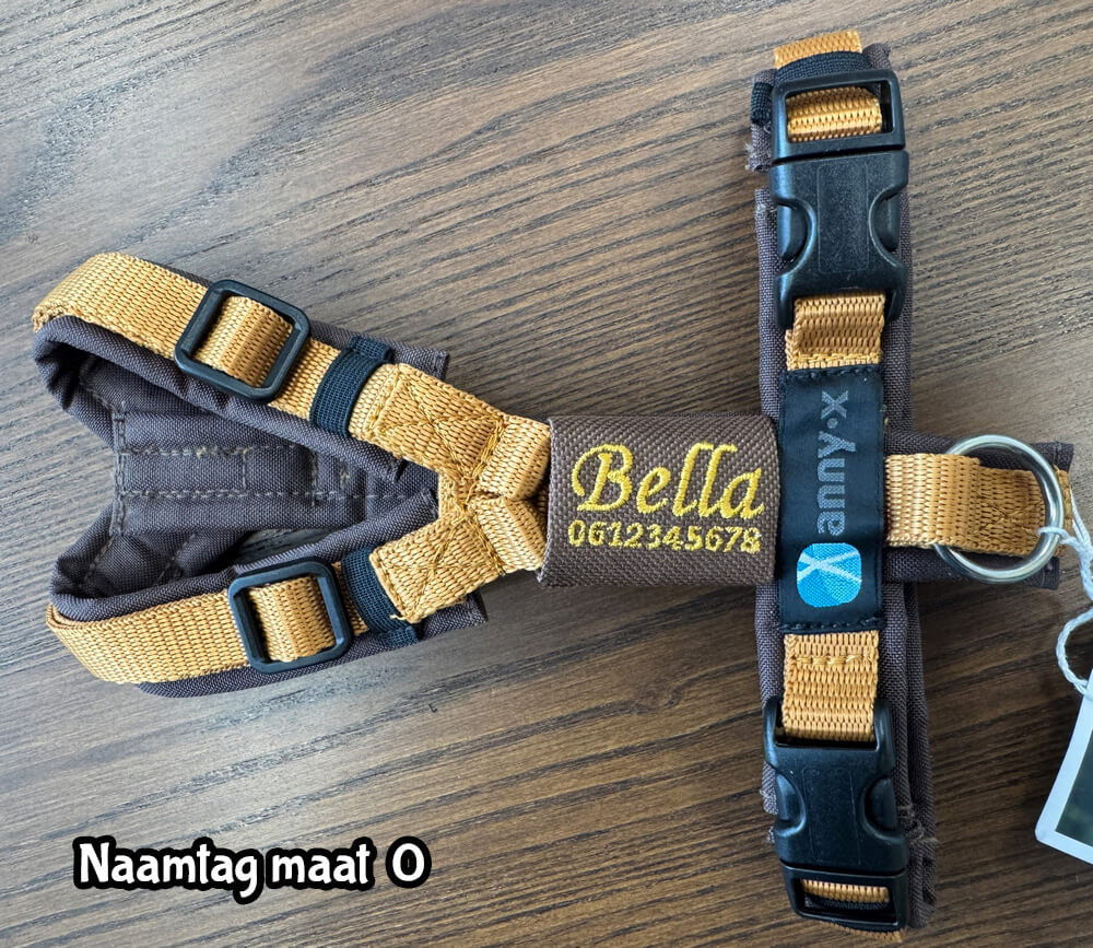 Naamtag naamlabel hond klein tuigje voorbeelden