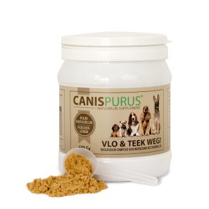 Vlo Teek weg Canis Purus Anti-teken en vlooien poeder supplement voor hond over voer en eten