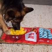 Nina Ottosson activiteiten mat hond fastfood plate herdershond