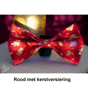 Kerststrik hond strikken hond rood kerstversiering kerst feestdagen