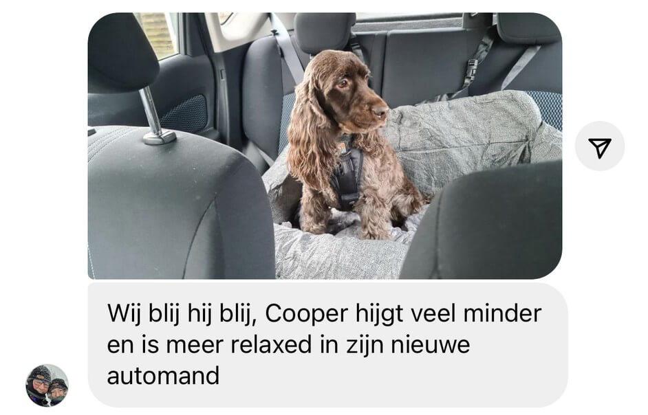 Autostoel voor angstige hond