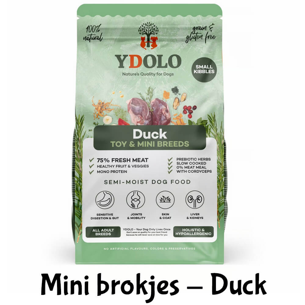 YDOLO hondenbrokken brokjes kleine hond mini duck eend aanbieding
