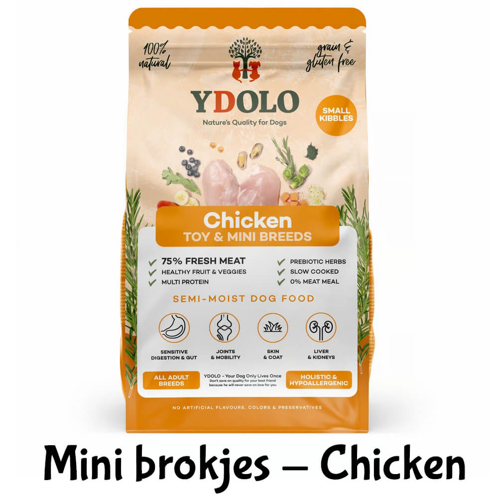 YDOLO hondenbrokken brokjes kleine hond mini kip chicken aanbieding