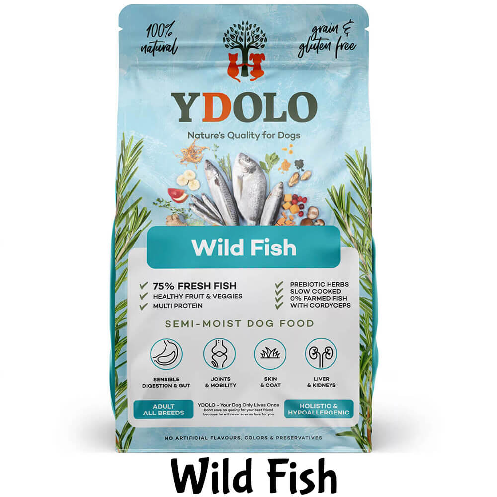 Ydolo brokken hondenvoer brok hondenbrokken aanbieding wild fish vis
