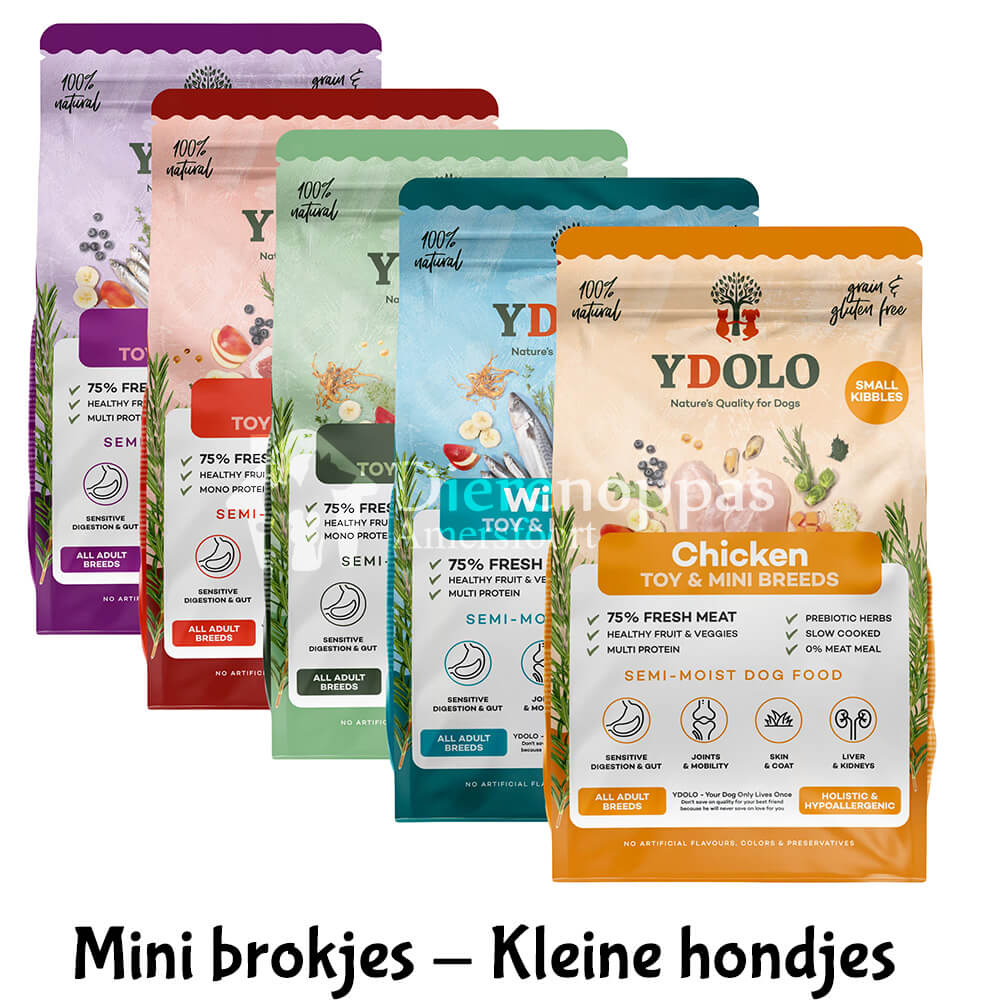 Ydolo mini brokjes klein hondje aanbieding kopen hondenbrokken