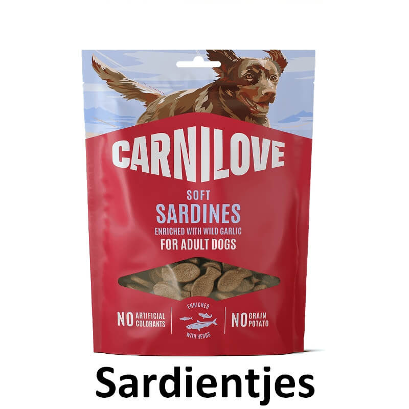 Carnilove soft sardines zachte snoepjes koekjes hond Sardien