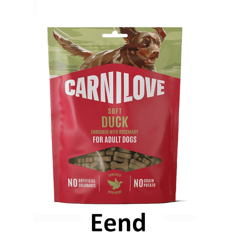 Carnilove soft trout zachte snoepjes koekjes hond eend