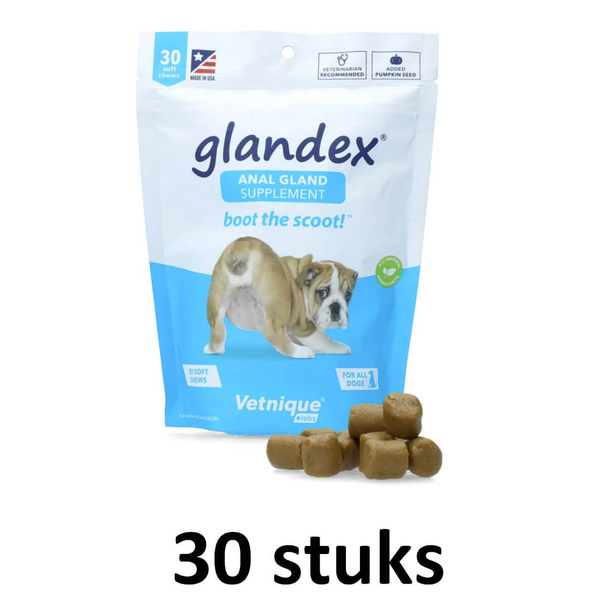 Glandex middel anaalklieren verstopt hond 30 stuks