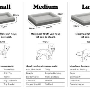 Buddy Bed orthopedische hondenmand welke maat