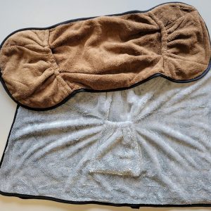 Budget set handdoek hond bruin grijs