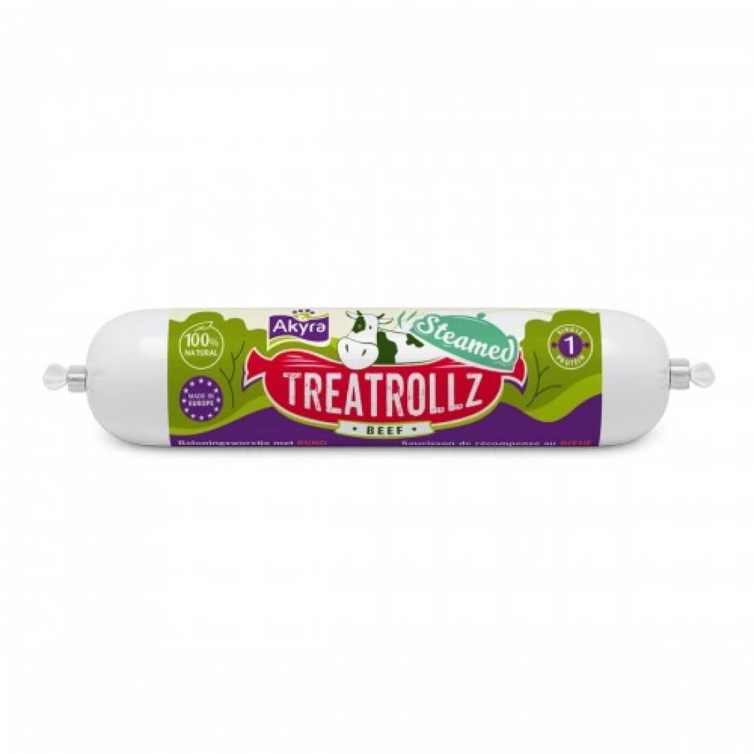 Akyra Steamed Treatrollz gestoomde worst beloning hond rund beef