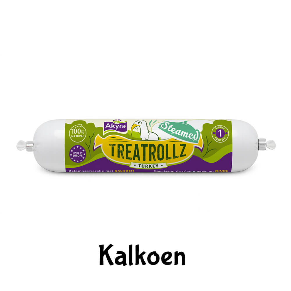 Akyra Treatrolzz worst snijworst hond trainingsworst kalkoen