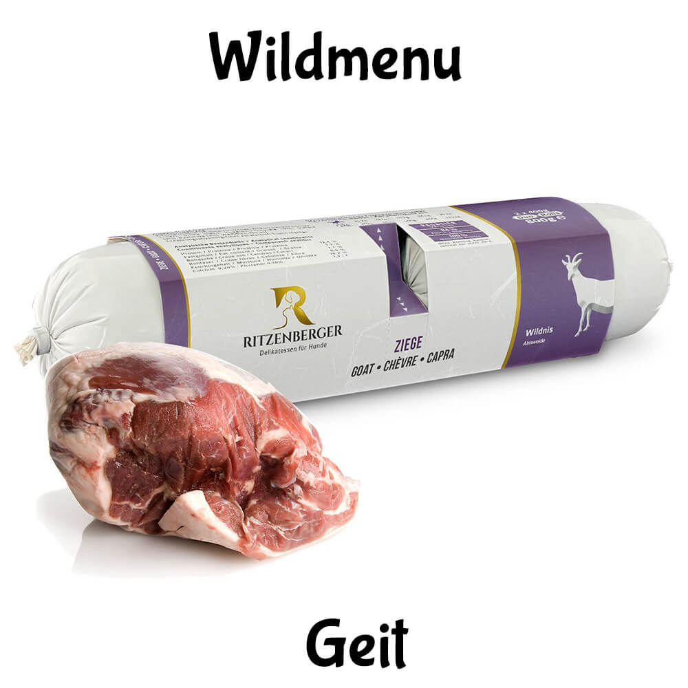 Ritzenberger hond vlees worst wild geit