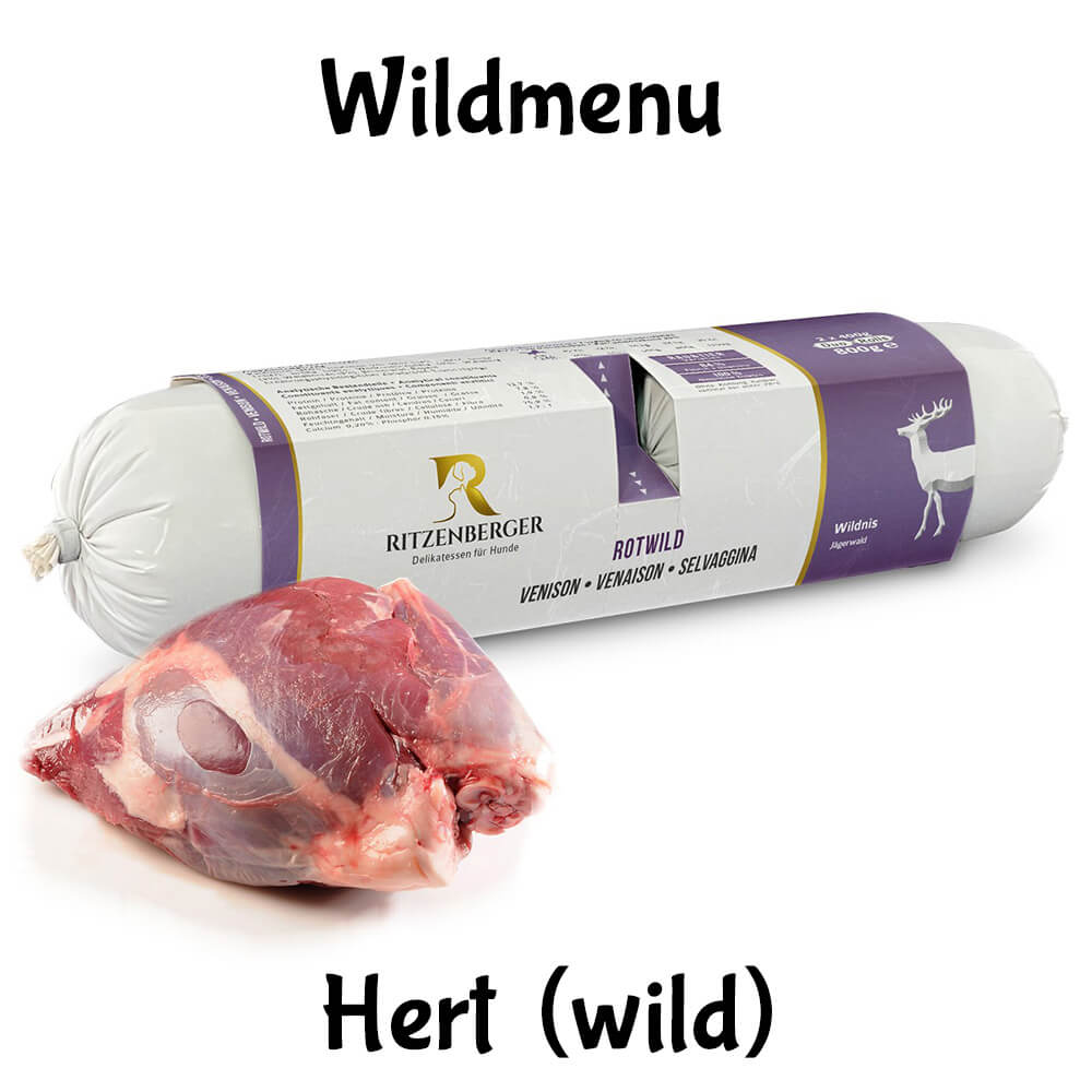 Ritzenberger hond vlees worst wild hert